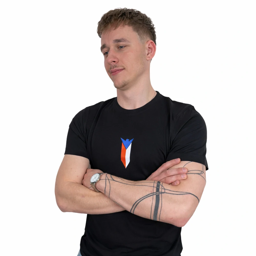 Pánské triko RAVEN česká vlajka