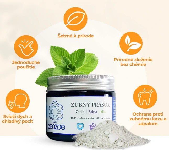 Zubní prášek ZEOZOE (Péče, Ochrana, Neutralizace pH)